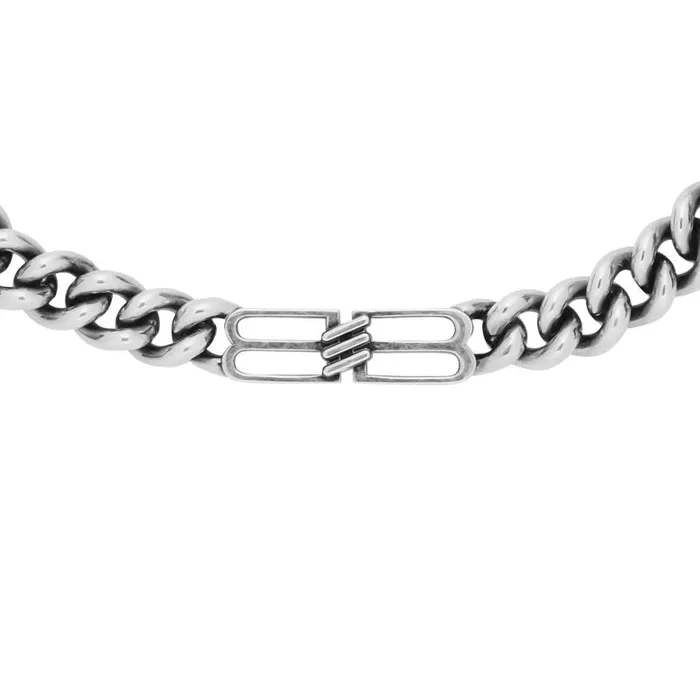 Balenciaga Jewelry WomenMen Bb Icon Gourmette Necklace In Antique Silver Antique Silver Balenciaga Jewelry WomenMen Bb Icon Gourmette Necklace In Antique Silver Antique Silver