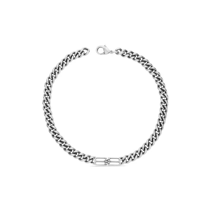 Balenciaga Jewelry WomenMen Bb Icon Gourmette Necklace In Antique Silver Antique Silver Balenciaga Jewelry WomenMen Bb Icon Gourmette Necklace In Antique Silver Antique Silver