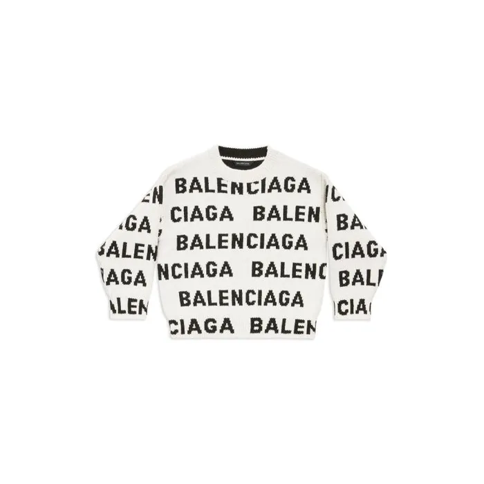 Balenciaga Kids WomenMen Kids 8211 Bal Horizontal Allover Sweater In Whiteblack Whiteblack Balenciaga Kids WomenMen Kids 8211 Bal Horizontal Allover Sweater In Whiteblack Whiteblack