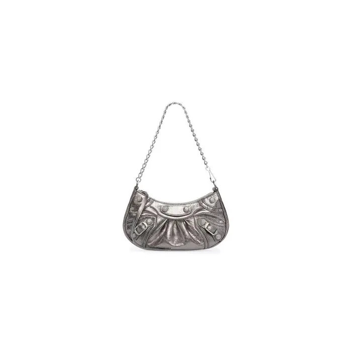 Balenciaga Mini Bags Women Women039s Le Cagole Mini Bag With Chain Metallized In Silver Silver Balenciaga Mini Bags Women Women039s Le Cagole Mini Bag With Chain Metallized In Silver Silver