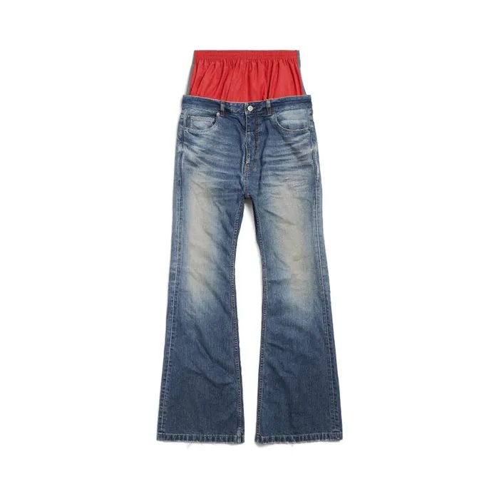 Balenciaga Pants Men Men039s Layered Jeans In Black Black