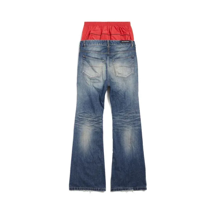 Balenciaga Pants Men Men039s Layered Jeans In Black Black