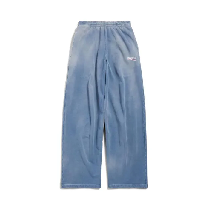 Balenciaga Pants Men Men039s Political Campaign Baggy Sweatpants In Faded Bluewhitered Faded Bluewhitered