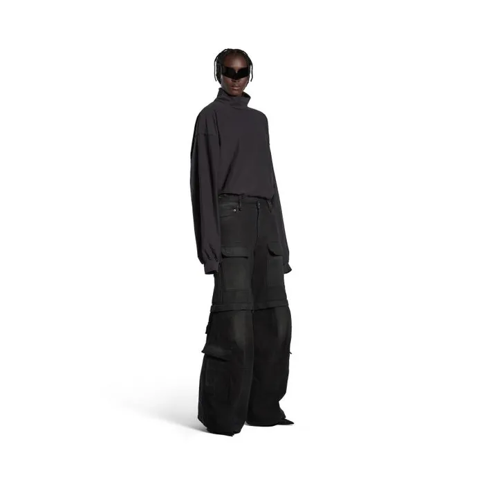 Balenciaga Pants WomenMen Flared Cargo Pants In Black Black