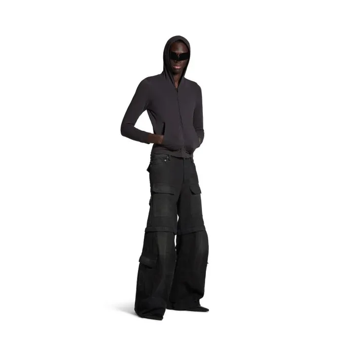 Balenciaga Pants WomenMen Flared Cargo Pants In Black Black Balenciaga Pants WomenMen Flared Cargo Pants In Black Black