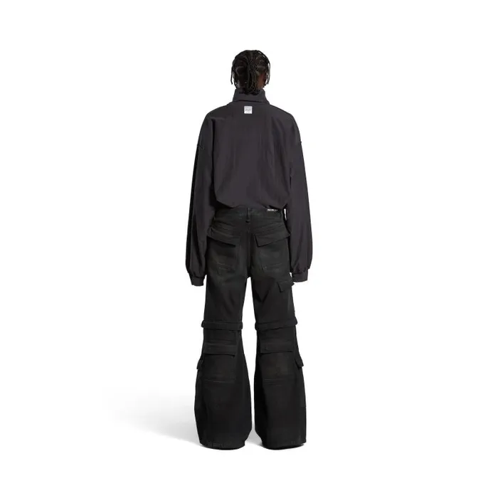 Balenciaga Pants WomenMen Flared Cargo Pants In Black Black Balenciaga Pants WomenMen Flared Cargo Pants In Black Black
