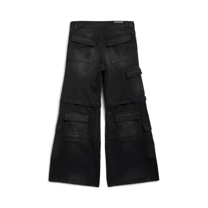 Balenciaga Pants WomenMen Flared Cargo Pants In Black Black Balenciaga Pants WomenMen Flared Cargo Pants In Black Black