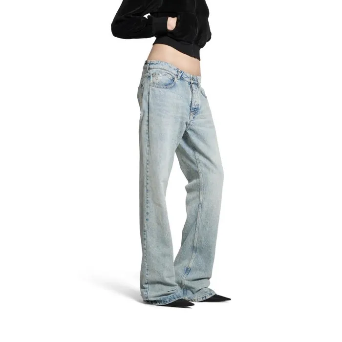 Balenciaga Pants WomenMen Low Waist Straight Pants In Light Blue Light Blue Balenciaga Pants WomenMen Low Waist Straight Pants In Light Blue Light Blue