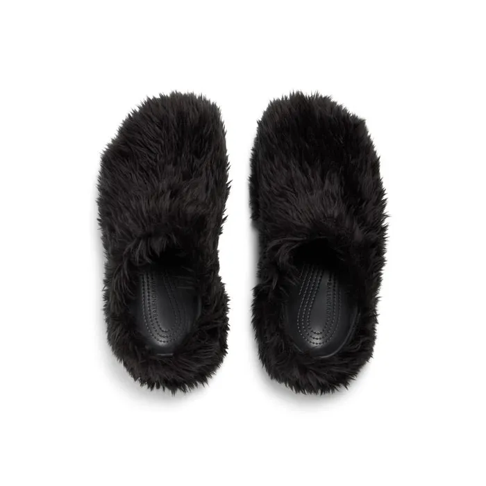 Balenciaga Sandals and Mules Men Men039s Crocs Mule Fake Fur In Black Black Balenciaga Sandals and Mules Men Men039s Crocs Mule Fake Fur In Black Black
