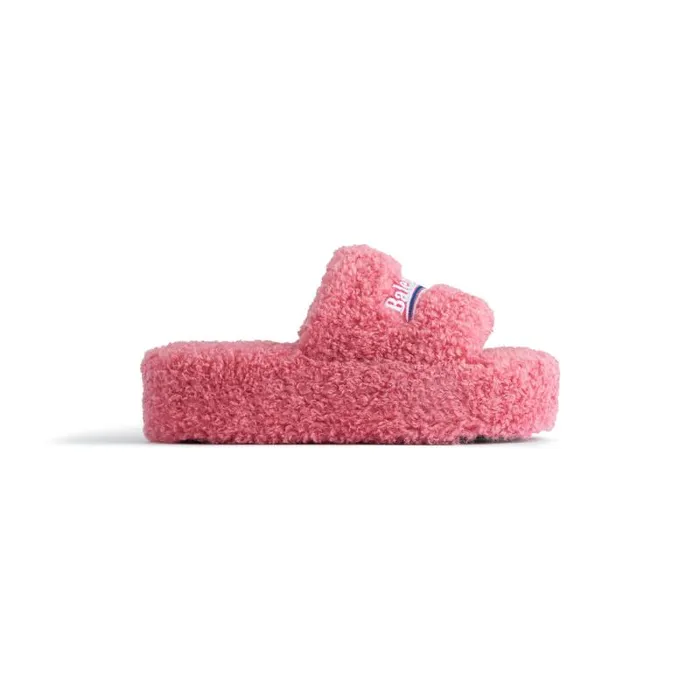 Balenciaga Sandals and Mules Women Women039s Furry Platform Sandal In Pink Pink Balenciaga Sandals and Mules Women Women039s Furry Platform Sandal In Pink Pink