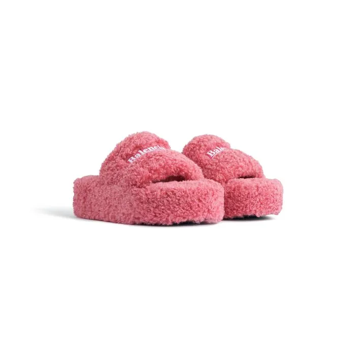 Balenciaga Sandals and Mules Women Women039s Furry Platform Sandal In Pink Pink Balenciaga Sandals and Mules Women Women039s Furry Platform Sandal In Pink Pink