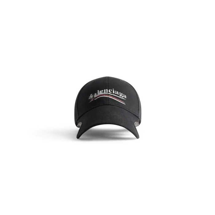 Balenciaga Scarves and Caps WomenMen Political Stencil Cap In Blackwhite Blackwhite