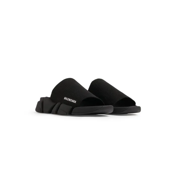 Balenciaga Sneakers Men Men039s Speed 20 Recycled Knit Slide Sandal In Black Black Balenciaga Sneakers Men Men039s Speed 20 Recycled Knit Slide Sandal In Black Black