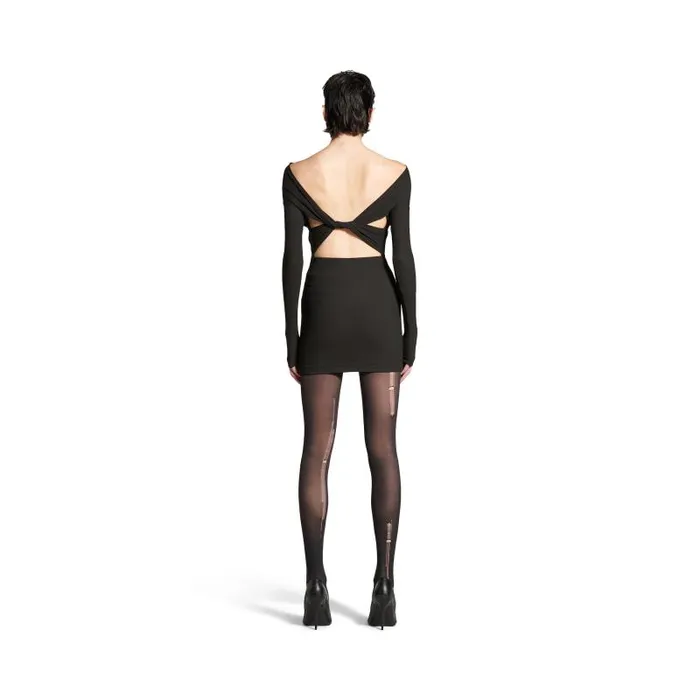 Balenciaga Socks and Tights Women Women039s Destroyed Tights In Blackbeige Blackbeige