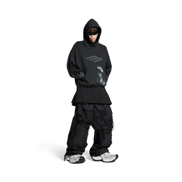 Balenciaga Sweatshirts and Hoodies WomenMen 3b Stencil Hoodie Medium Fit In Black Black Balenciaga Sweatshirts and Hoodies WomenMen 3b Stencil Hoodie Medium Fit In Black Black