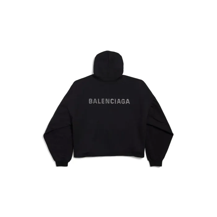 Balenciaga Sweatshirts and Hoodies Women Women039s Balenciaga Back Cropped Hoodie In Black Black Balenciaga Sweatshirts and Hoodies Women Women039s Balenciaga Back Cropped Hoodie In Black Black