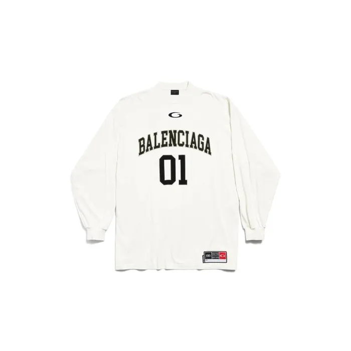 Balenciaga Tshirts Men Men039s Basketball Series 8211 Long Sleeve Tshirt Large Fit In Off White Off White Balenciaga Tshirts Men Men039s Basketball Series 8211 Long Sleeve Tshirt Large Fit In Off White Off White