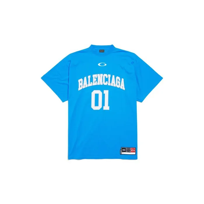 Balenciaga Tshirts Men Men039s Basketball Series 8211 Oversized Tshirt In Blue Blue Balenciaga Tshirts Men Men039s Basketball Series 8211 Oversized Tshirt In Blue Blue
