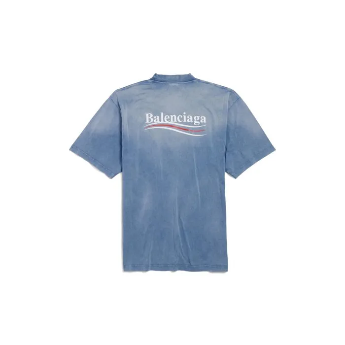 Balenciaga Tshirts Men Men039s Political Campaign Tshirt Medium Fit In Faded Bluewhitered Faded Bluewhitered