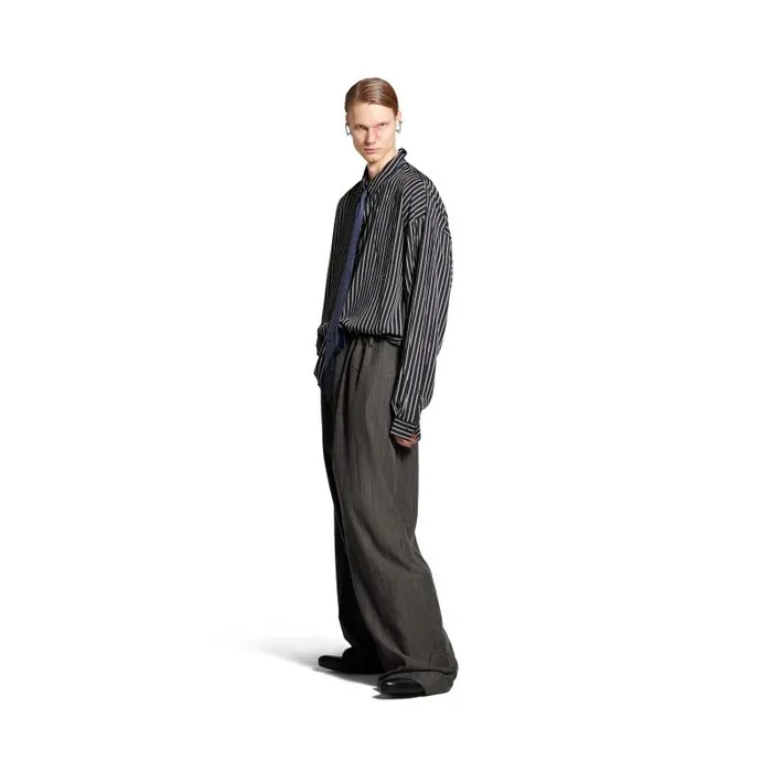 Balenciaga Tops and Shirts Men Men039s Fluid Shirt In Blackwhite Blackwhite