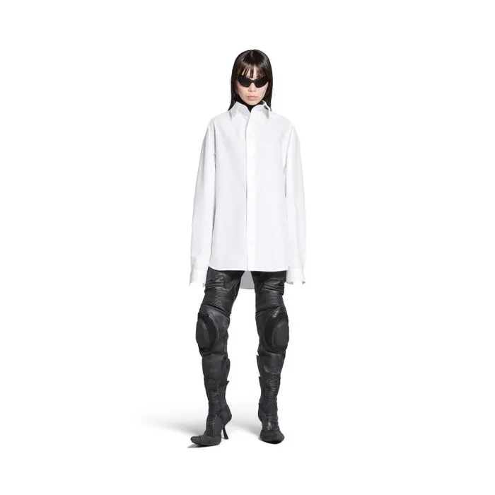 Balenciaga Tops and Shirts Women Women039s Kick Collar Shirt Large Fit In White White Balenciaga Tops and Shirts Women Women039s Kick Collar Shirt Large Fit In White White