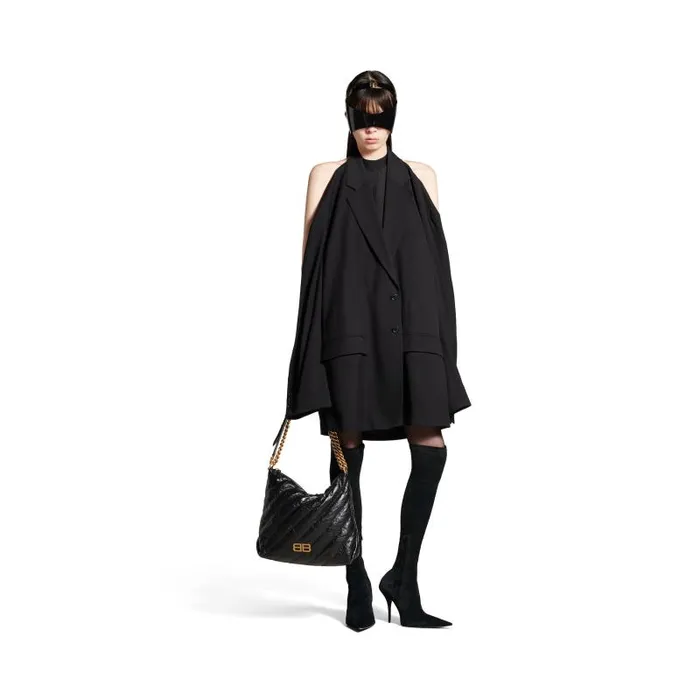 Balenciaga Tote Bags Women Women039s Crush Medium Hobo Bag Quilted In Black Black