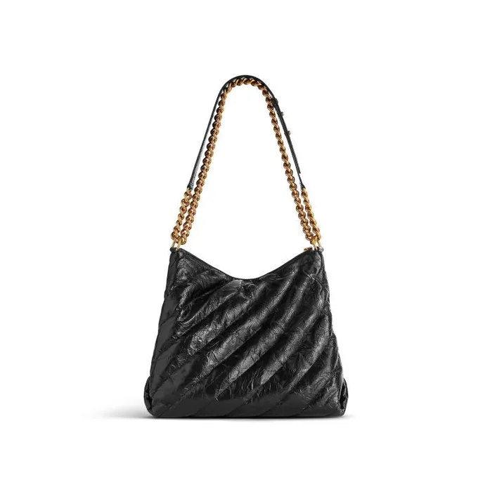 Balenciaga Tote Bags Women Women039s Crush Medium Hobo Bag Quilted In Black Black