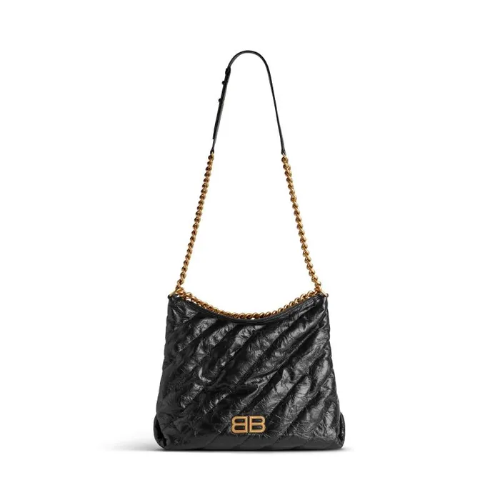 Balenciaga Tote Bags Women Women039s Crush Medium Hobo Bag Quilted In Black Black