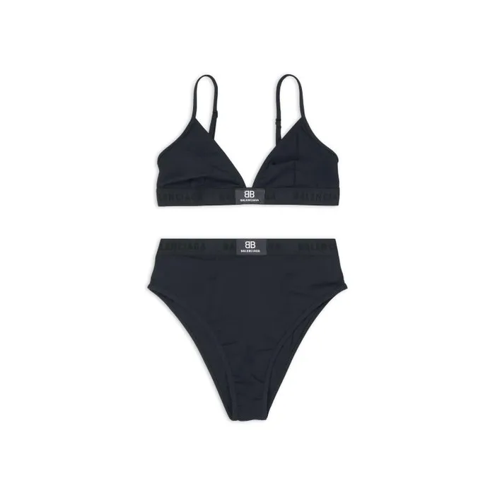 Balenciaga Underwear and Swimwear Women Women039s Sporty Bikini Set In Black Black Balenciaga Underwear and Swimwear Women Women039s Sporty Bikini Set In Black Black