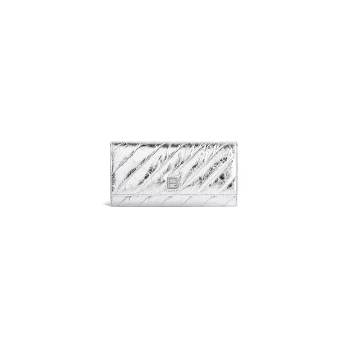Balenciaga Wallets On Chain Women Women039s Crush Wallet On Chain Metallized Quilted In Silver Silver Balenciaga Wallets On Chain Women Women039s Crush Wallet On Chain Metallized Quilted In Silver Silver