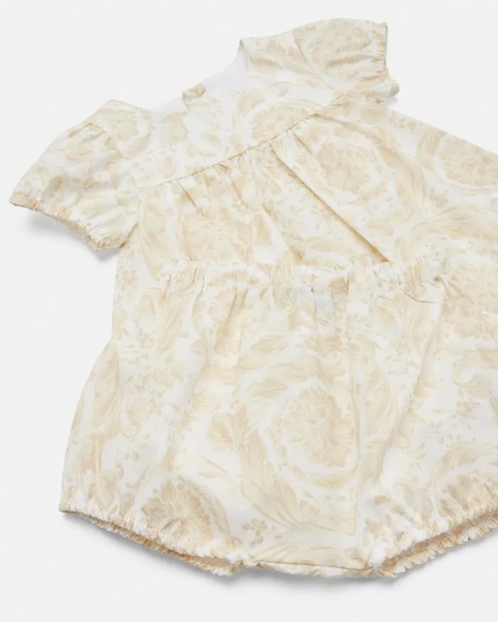 Barocco Baby Dress Set Beigeprint Children Versace Clothing