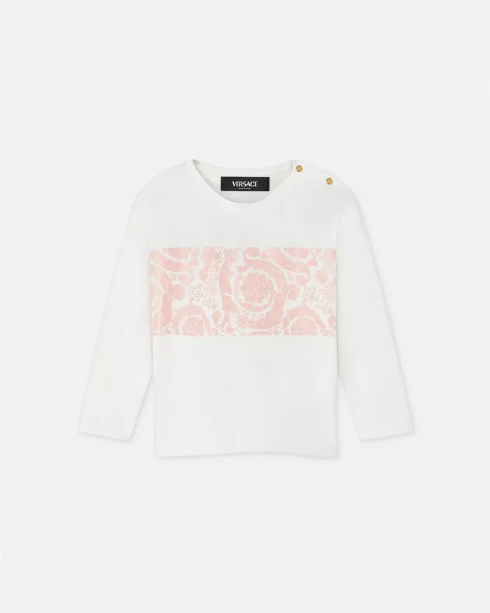 Barocco Baby TShirt Light Pink Children Versace Clothing