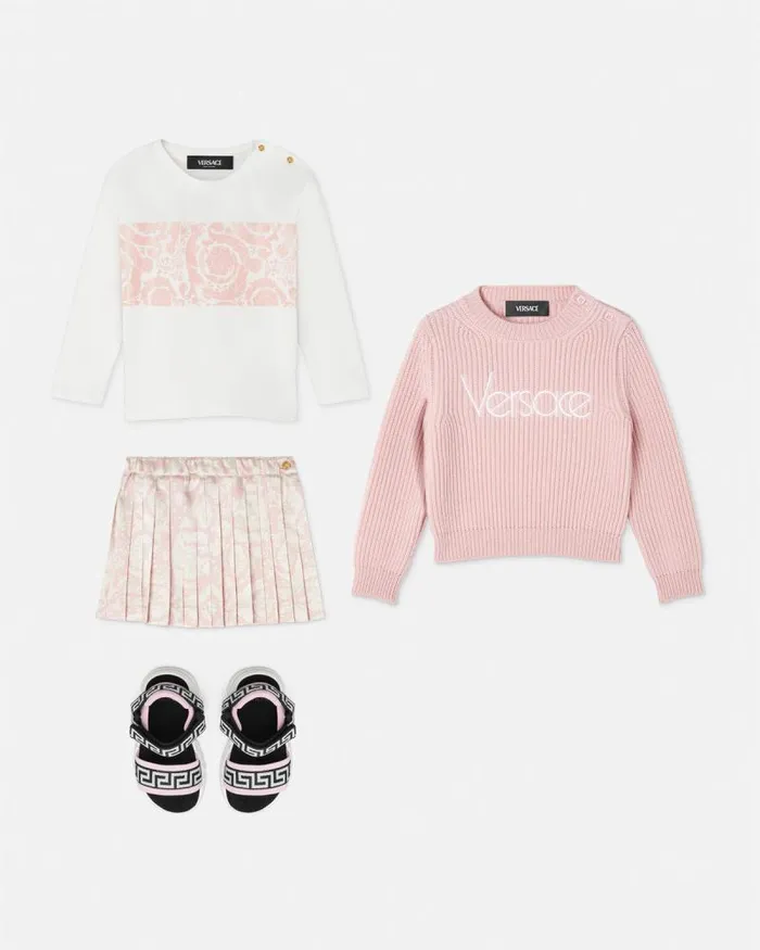 Barocco Baby TShirt Light Pink Children Versace Clothing