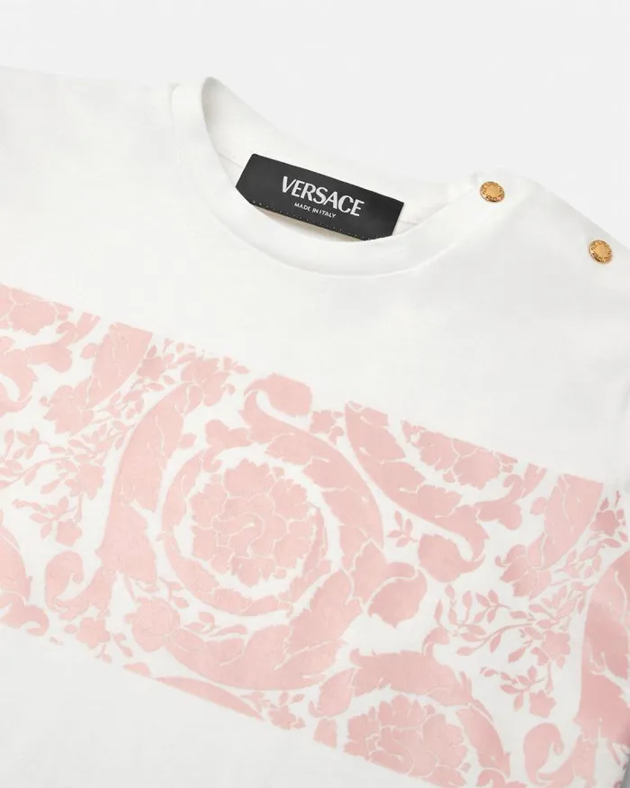Barocco Baby TShirt Light Pink Children Versace Clothing