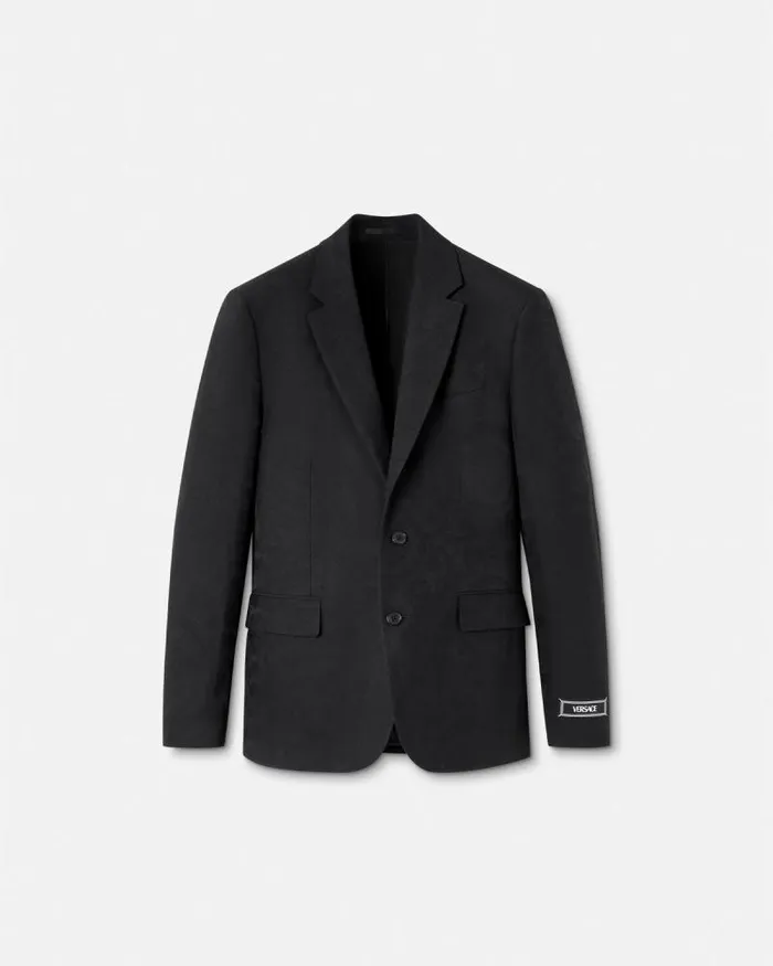Barocco Jacquard SingleBreasted Blazer Black Men Versace Blazers and Suits