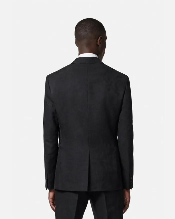 Barocco Jacquard SingleBreasted Blazer Black Men Versace Blazers and Suits