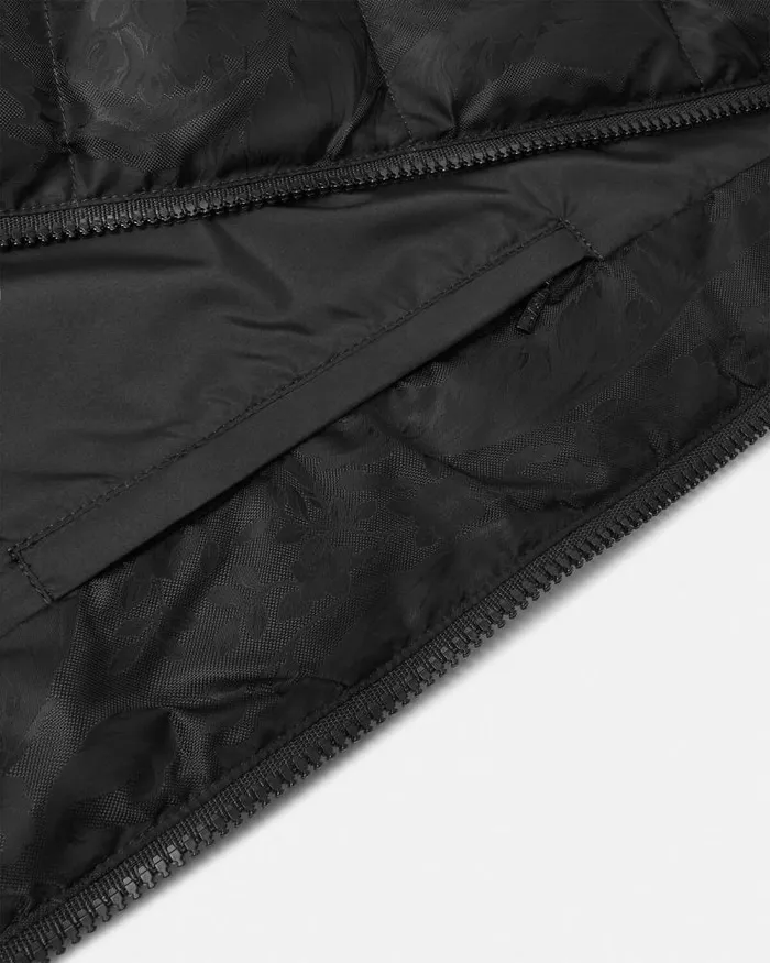 Barocco Light Puffer Jacket Black Men Versace Jackets and Coats