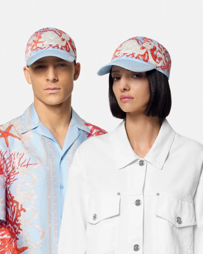 Barocco Sea Baseball Cap Blueprint WomenMen Versace Hats and Caps