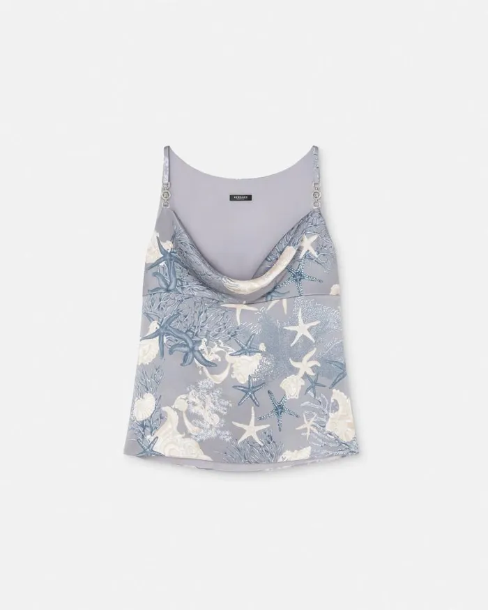 Barocco Sea Silk Cowl Camisole Top Blueprint Women Versace Shirts and Tops