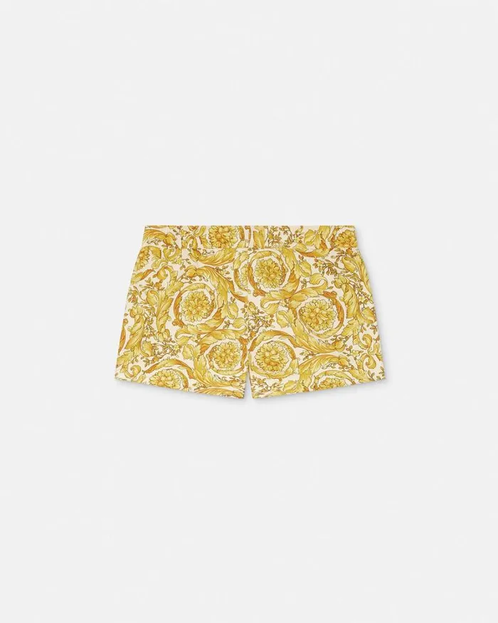 Barocco Swim Shorts Yellowprint Men Versace Swimwear