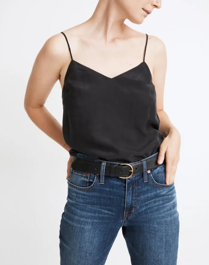 Belts Women Madewell Madewell Medium Perfect Leather Belt True Black
