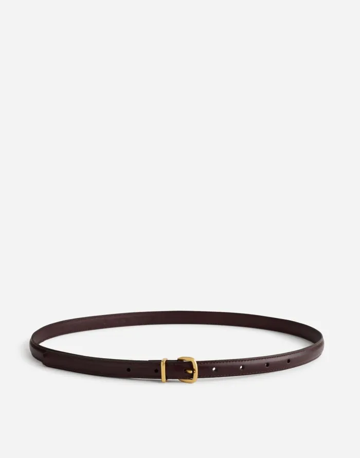 Belts Women Madewell The Essential Skinny Leather Belt Dark Carob