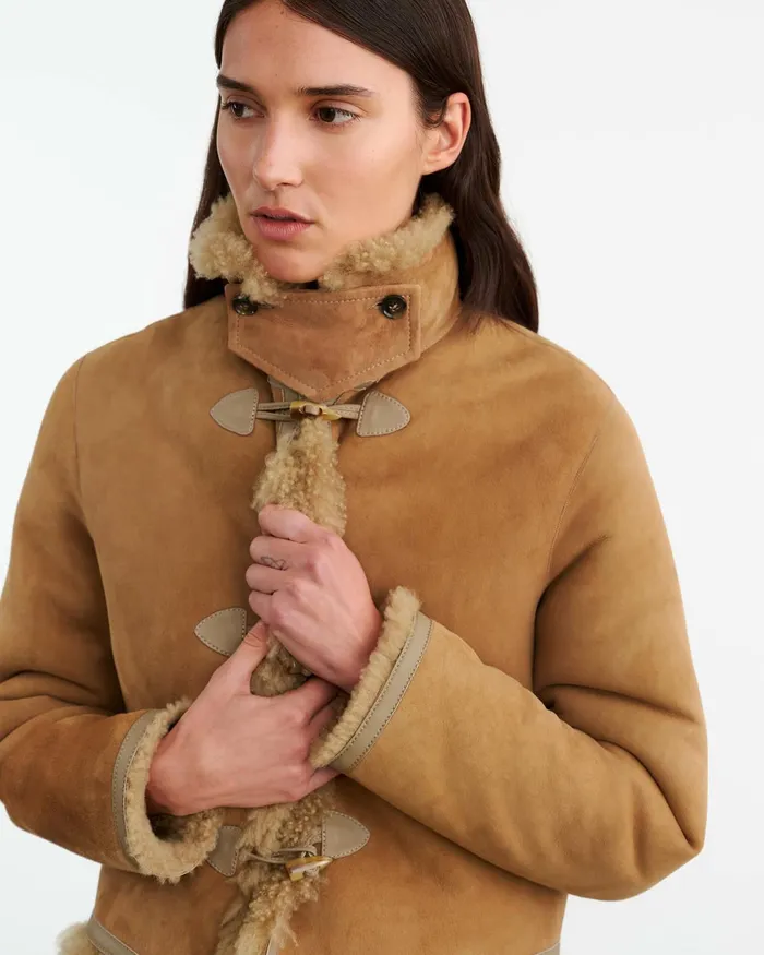 BENOITE SHEARLING JACKET Camel Women Nili Lotan Coats and Outerwear