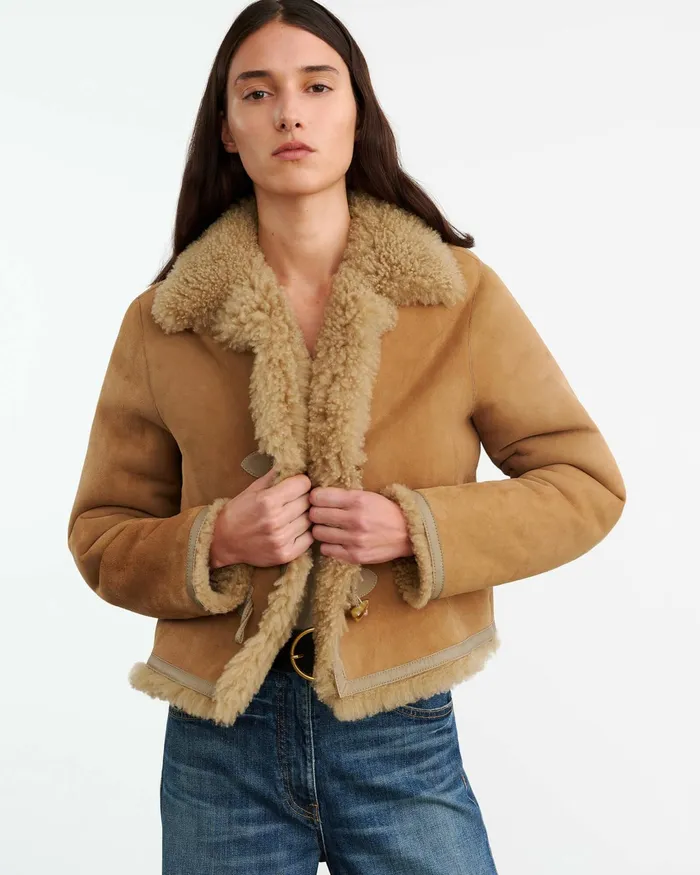 BENOITE SHEARLING JACKET Camel Women Nili Lotan Coats and Outerwear