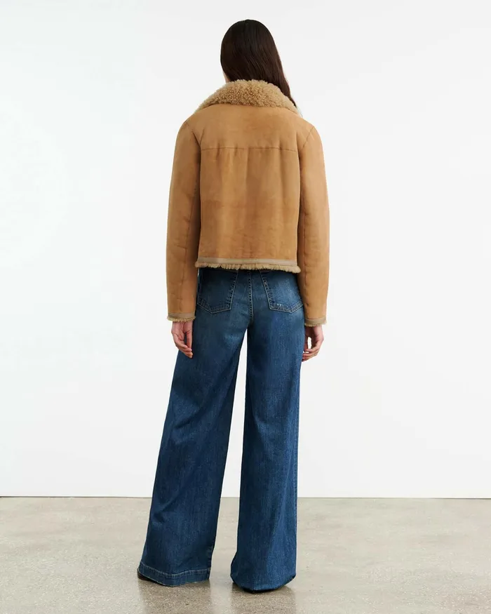 BENOITE SHEARLING JACKET Camel Women Nili Lotan Coats and Outerwear