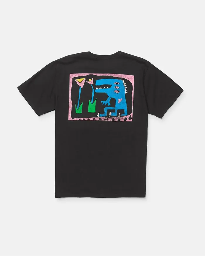 Big Boys Arthur Dino Short Sleeve Tee 8211 Black Kids Volcom TShirts and Tanks