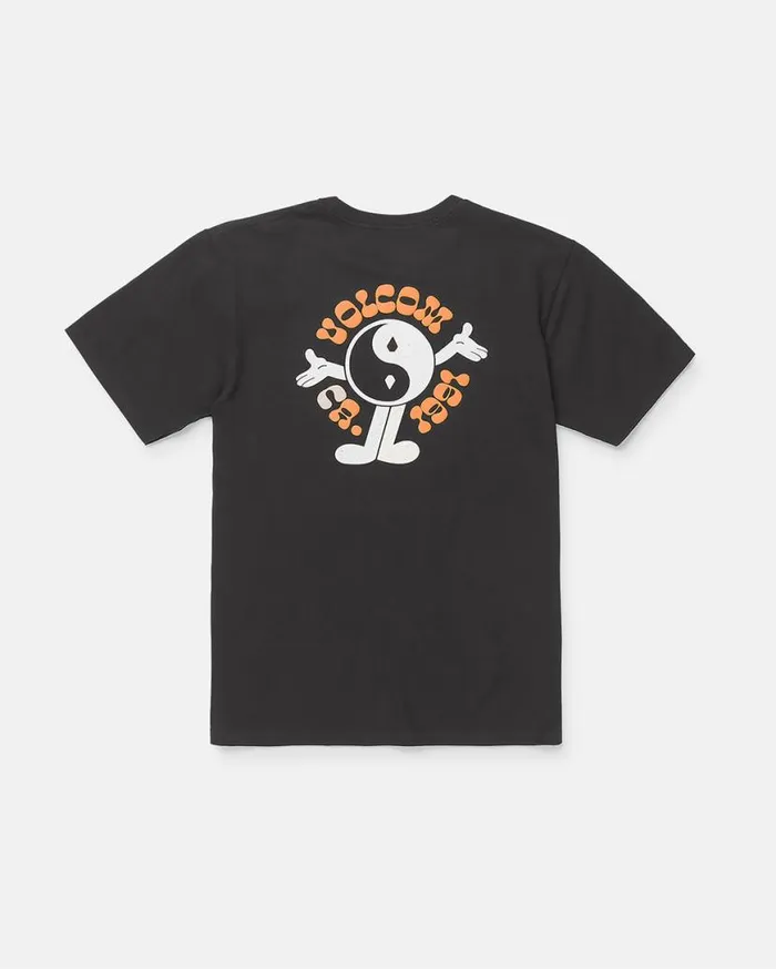 Big Boys Happy Days Short Sleeve Tee 8211 Black Kids Volcom TShirts and Tanks