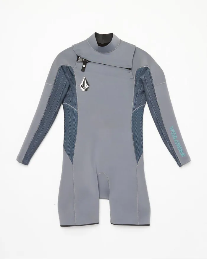 Big Boys Modulator 2mm Chest Zip Long Sleeve Springsuit 8211 Charcoal Kids Volcom Wetsuits