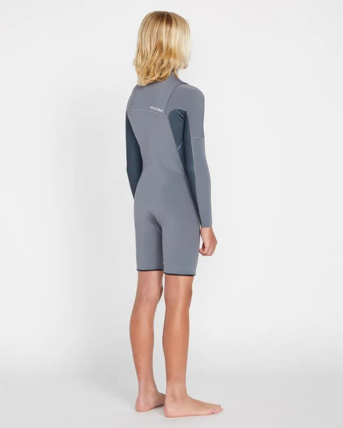 Big Boys Modulator 2mm Chest Zip Long Sleeve Springsuit 8211 Charcoal Kids Volcom Wetsuits