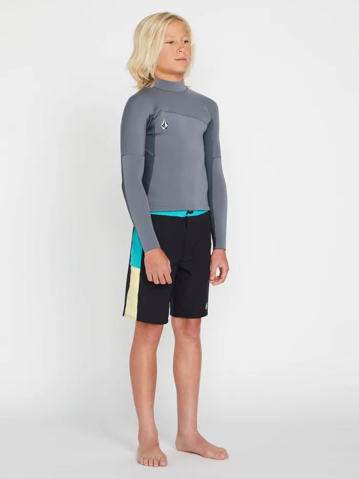 Big Boys Modulator 2mm Long Sleeve Wetsuit Jacket 8211 Charcoal Kids Volcom Wetsuits